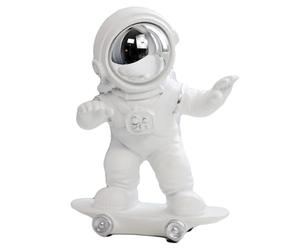 Darthome Skateboarding Astronaut Figure White Resin Kickflip Novelty Spaceman Ornament