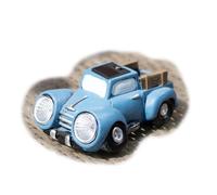Darthome Solar Light Up Car Garden Ornament 16x7x11cm Cement LED Car Headlights Sculpture (Blue Truck)