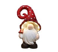 Darthome Solar Toadstool Gnome Solar Garden Ornaments Resin Red Light Up Gonk Statue Gift (Toadstool Gnome With Mushroom)