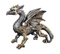 Darthome Steampunk Dragon Ornament Industrial Silver Resin Gothic Mystical Fantasy Decor Gift 31cm