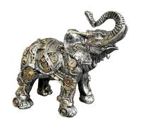 Darthome Steampunk Elephant Ornament Industrial Silver Resin Gothic African Animal Gift