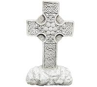 Darthome Stone Celtic Cross Statue 5kg Block Stand Antique Grey Outdoor Decoration Large