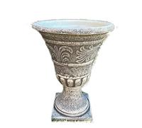Darthome Stone Effect Urn Planter Plastic Round Tall Outdoor Garden Pot Stand Large 55cm