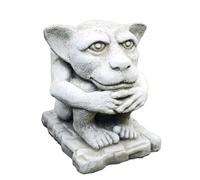 Darthome Stone Goblin Sculpture Big Eared Gargoyle Garden Statue Ornament Grumpy Devil 18cm