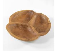 Darthome Teak Root Wooden 30cm Snack Bowl Decorative Hand Carved Fruit Trinket Dish Plate