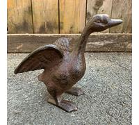 Darthome Vintage Cast Iron Duck Outdoor Garden Lawn Patio Pond Statue Sculpture Ornament