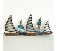 Darthome Vintage Metal Sailing Boat Wall Art 63cm Nautical Hanging Bathroom Decoration