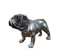 Darthome Vintage Silver British Bulldog Home Ornament Sculpture Figurine Statue Gift 27cm