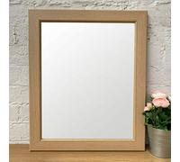 Darthome Vintage Veneer Natural Wood Frame Rectangular Home Fireplace Wall Mounted Mirror Large