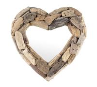 Darthome Wall Mirror Heart Driftwood Wooden 30cm Vintage Living Room Home Decor Nautical