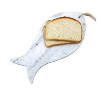 Darthome White Marble Fish Serving Platter, 100% Natural Marble, Fish Shape, with Jute Rope Hanger, 30x15x1.7cm, for Cheese, Seafood and Entertaining