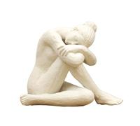 Darthome White Sitting Lady Sculpture, Resin Figure, Abstract Home Decor Ornament, Indoor Use, 16x20x25cm