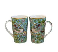 Darthome William Morris Strawberry Thief Fine China Latte Mugs 400ml Gift Boxed (Set of 2)