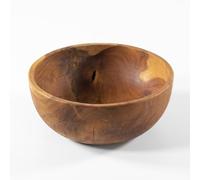 Darthome Wooden Display Bowl 20cm Solid Small Round Teak Root Wood Snack Crisp Fruit Dish