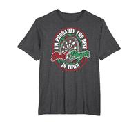 Darting Target Dartboard - Arrow Darts T-Shirt, Men's Big and Tall, Dark Heather Grey, 2X Tall