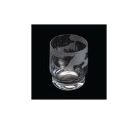 Dartington Crystal Aspect Highland Cattle Tumbler, Single | Highland Cattle Tumbler | 100mm | 35cl | Decorated Glass Features a Detailed 360-degree Etched Frieze of Highland Cattle| Gift