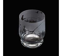 Dartington Crystal Aspect Fly Fishing Tumbler, Single | Tumbler | 100mm | 35cl | Decorated Glass Features a Detailed 360-degree Etched Frieze of Fly Fishing| Gift for Family or Friends