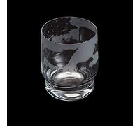 Dartington Crystal Aspect Highland Cattle Tumbler, Single | Highland Cattle Tumbler | 100mm | 35cl | Decorated Glass Features a Detailed 360-degree Etched Frieze of Highland Cattle| Gift