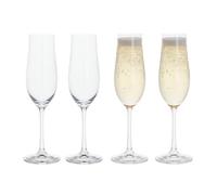 Dartington Crystal Bliss Champagne Flutes | Set of 4 Sparkling Wine Glasses | Elegant Crystal Glassware for Prosecco, Champagne & Celebrations
