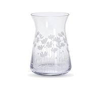Dartington Crystal Bloom Cosmos Bunch Vase, Single | Clear | Features delicate Cosmos | Flared rim to best display longer stem varieties | 210mm | Attractive addition to the home | Great gift idea