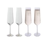 Dartington Crystal Cheers! Optic Champagne Flute, 350ml - Set of 4 Glasses
