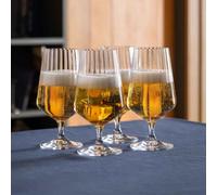 Dartington Crystal Cheers! Optic Small Beer Glasses Set of 4 | Lead-Free Crystal | 38 ishwasher Safe