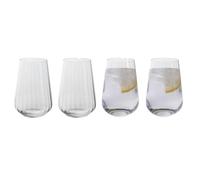 Dartington Crystal Cheers! Optic Tall Tumbler, Set of 4, 400ml Each Crystal, Dishwasher Safe for Water, Drinks, Juices, Mocktails