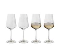 Dartington Crystal Cheers! Optic White Wine Glasses - 350ml Set of 4