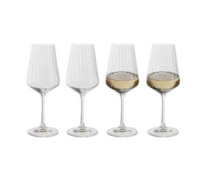 Dartington Crystal Cheers! Optic White Wine Glasses - 350ml Set of 4