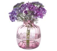 Dartington Crystal Cushion Large Vase Heather, Single | Heather | Indented base to help retain or splay out stems | 215mm (h) | Adorable vases that