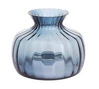 Dartington Crystal Cushion Medium Vase Ink Blue, Single | elegant and functional | 145mm | A soft optic effect in hand made ink blue glass | Classy and elegant glassware | Gift for family or friends
