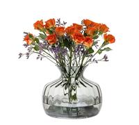 Dartington Crystal Cushion Medium Vase Smoke,Single | Smoke | Indented base to help retain or splay out stems | 145mm (h) | Vases that make the perfect home décor addition | Gift for family or friends