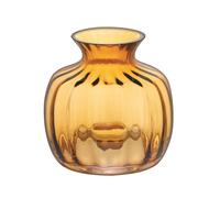 Dartington Crystal Cushion Small Vase Amber, Single | Amber | Indented base to help retain or splay out stems | 128mm (h) | Vases that make the