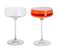 Dartington Crystal Elevate Cocktail Coupe Saucer Glass, Set of 2, 300ml, Clear