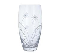 Dartington Crystal Glitz Daisy Vase, Single | Crafted with gorgeous floral etchings and sparkly elements | 260mm (h) | Vases that make the perfect home décor addition | Gift for family or friends