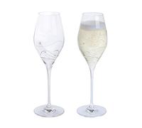 Dartington Crystal Glitz Prosecco Glass, Pair | Glitz Prosecco Glass | 245mm | 32cl | Serve The Favourite Fizz as it Should be, in a Specially Shaped Glass Embellished with Sparkling Crystal Elements