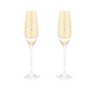 Dartington Crystal Gold Tone Crystal Set Toasting Flutes - P7155