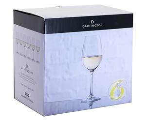 Dartington Crystal Six White Wine Glasses, Set of 6 | White Wine Glasses | 223mm | 350ml | Suitable for Everyday use and Special Occasions, Six is a
