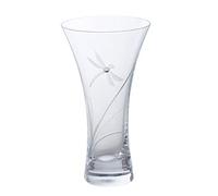 Dartington Crystal Small Dragonfly Glitz Vase, Single | A hand engraved Dragonfly motif | 180mm (h) | A versatile choice suitable for most floral arrangements | Gift for family or friends