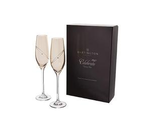 Dartington Crystal ST2663/5/GD/N/P Gold Flute - Celebration Glitz Flutes