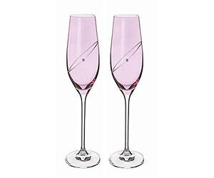 Dartington Crystal ST2663/5/RU/N/P - Celebration Ruby Champagne Flutes, Set of 2, 263mm High