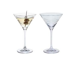 Dartington Crystal Twilight Martini, Set of 2 | Crystal Martini Glasses | 183mm | 210ml | A Simple Swirling Design Wraps Around This Contemporary Martini Glass| Gift for Family or Friends
