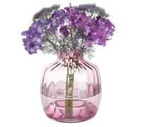 Dartington Crystal Cushion Large Vase Heather, Single | Heather | Indented base to help retain or splay out stems | 215mm (h) | Adorable vases that make the perfect home décor addition | Gift