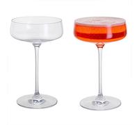 Dartington Crystal Elevate Cocktail Coupe Saucer Glass, Set of 2, 300ml, Clear
