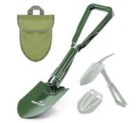 DARTMOOR Camping Shovel, 24" Larger Folding Shovel with Saw Edge, Portable Outdoor Survival Snow Shovel for Off Road Camping Hiking Digging Backpacking, Car Emergency, Entrenching Tool, Green