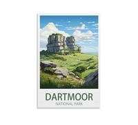 Dartmoor National Park Vintage Travel Poster 24x36inch(60x90cm) Canvas Wall Art Posters for Living Room Decor Paintings for Home Decor