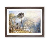 Dartmouth Cove By Joseph Mallord William Turner Classic Painting Framed Wall Art Print, Ready to Hang Picture for Living Room Bedroom Home Office Décor, Walnut A2 (64 x 46 cm)