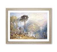 Dartmouth Cove By Joseph Mallord William Turner Classic Painting Framed Wall Art Print, Ready to Hang Picture for Living Room Bedroom Home Office Décor, Oak A4 (34 x 25 cm)