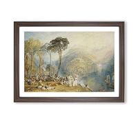 Dartmouth Cove by Joseph Mallord William Turner Framed Print | A2 Walnut Framed Wall Art | Ready to Hang | Modern Nature Picture | Living Room Bedroom Lounge Office