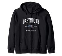 Dartmouth Massachusetts MA Vintage American Flag Design Zip Hoodie